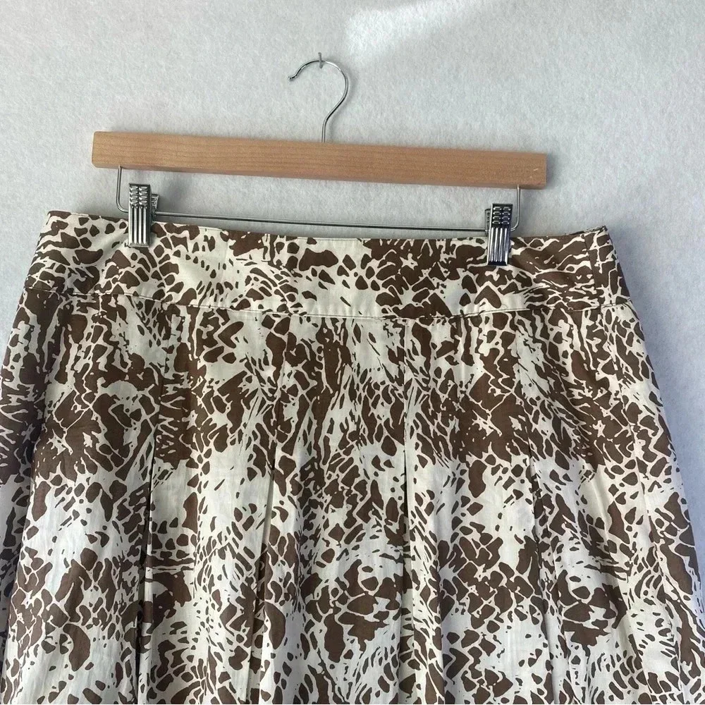 Josephine Women's Cotton Animal Print Fully Lined Pleated‎ A line Skirt Size 16